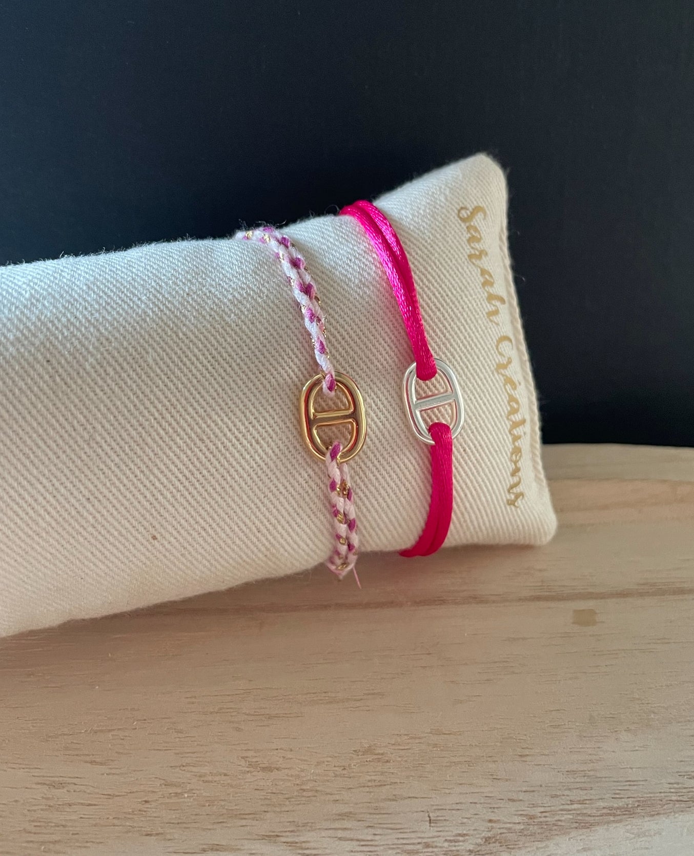 Bracelet cordon maille marine T1 plaqué