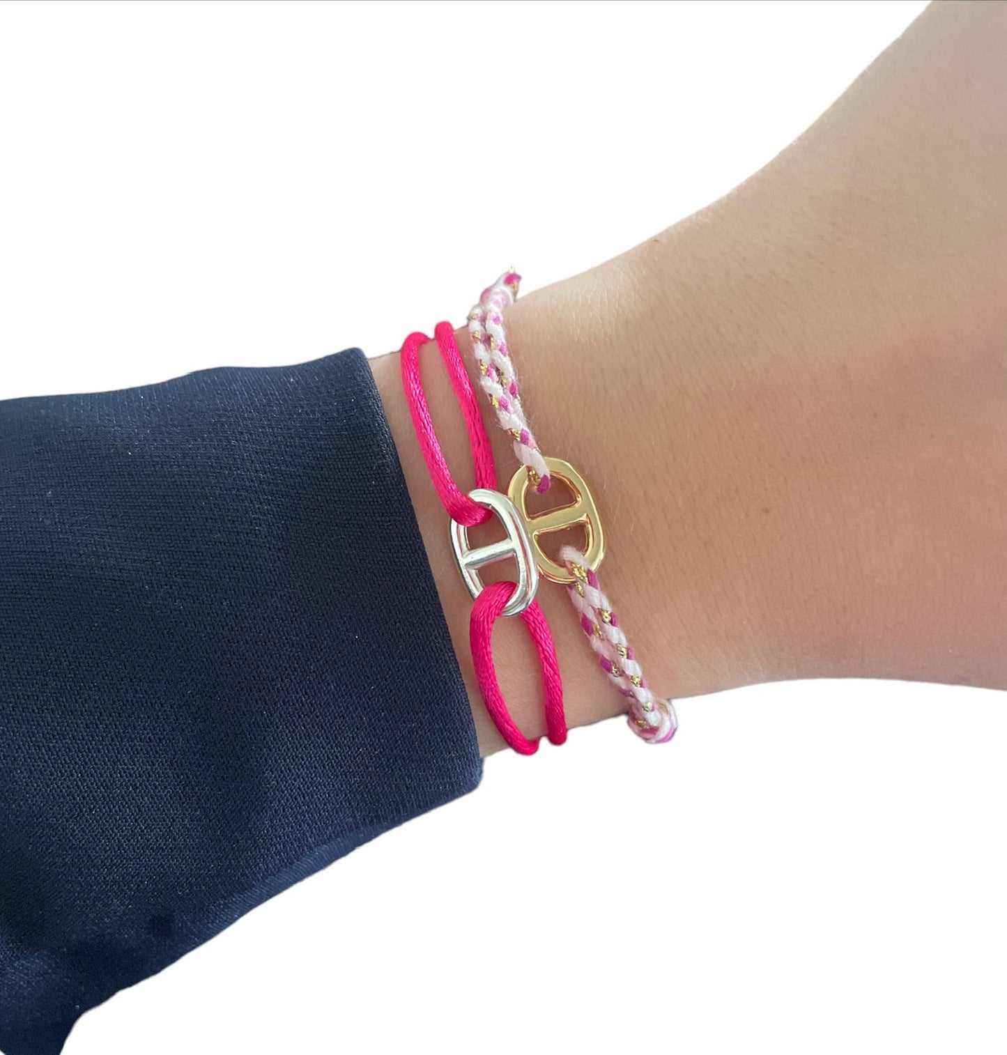 Bracelet cordon maille marine T1 plaqué