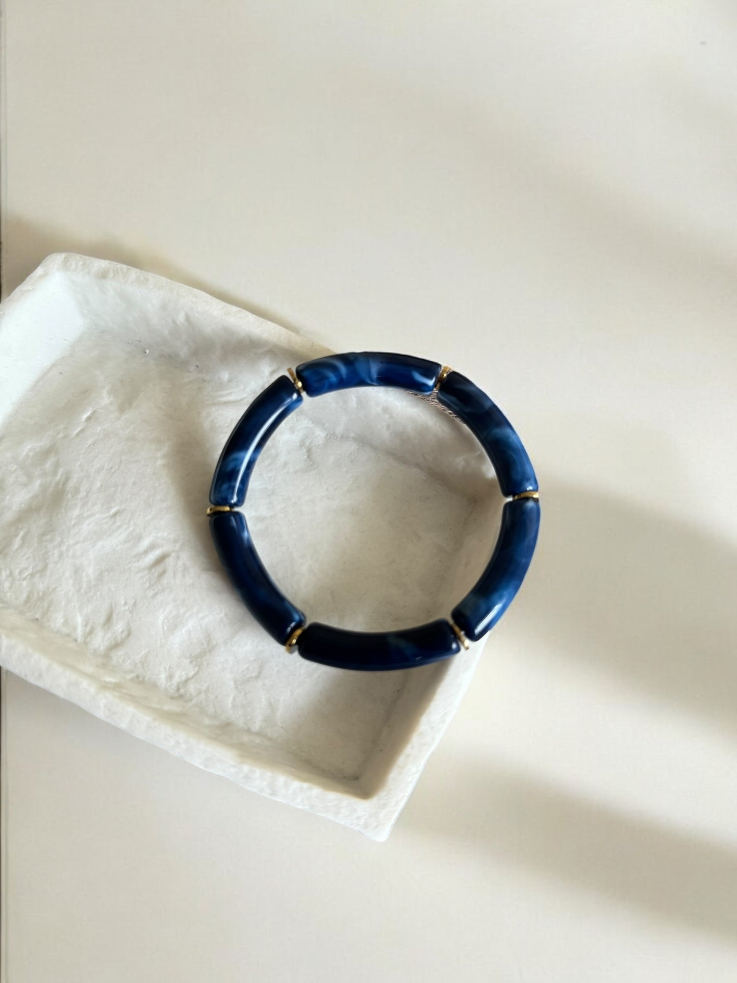 Bracelet moyen Luna Bleu Foncé Nacré